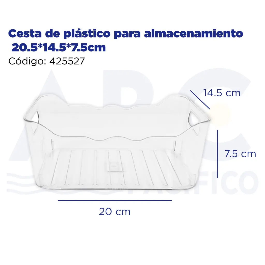 Cesta de plástico para almacenamiento 20.5*14.5*7.5cm