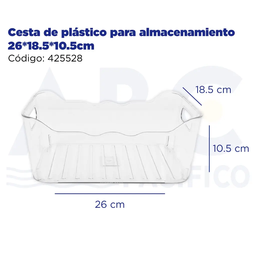 Cesta de plástico para almacenamiento 26*18.5*10.5cm
