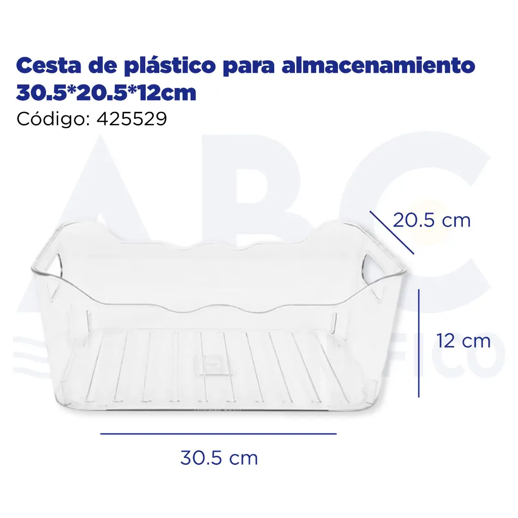 Cesta de plástico para almacenamiento 30.5*20.5*12cm