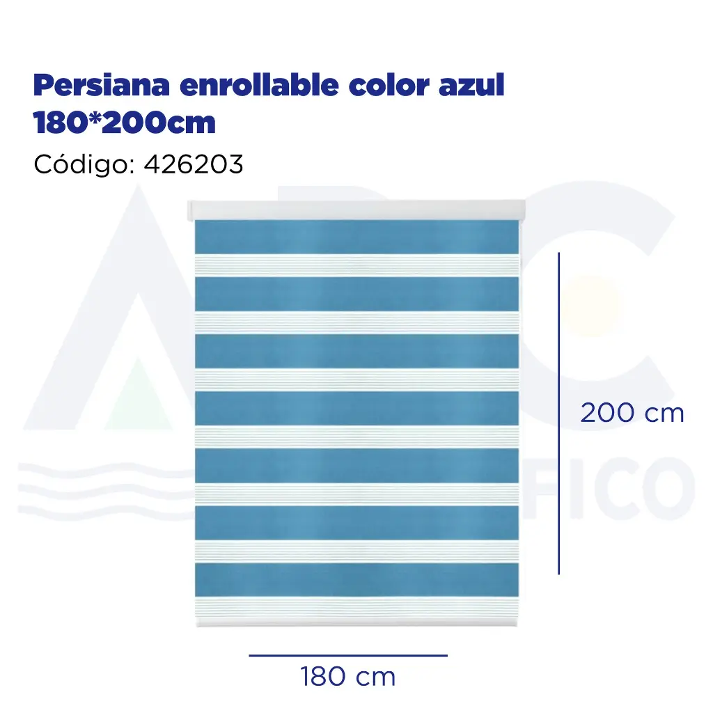 Persiana enrollable color azul 180*200cm