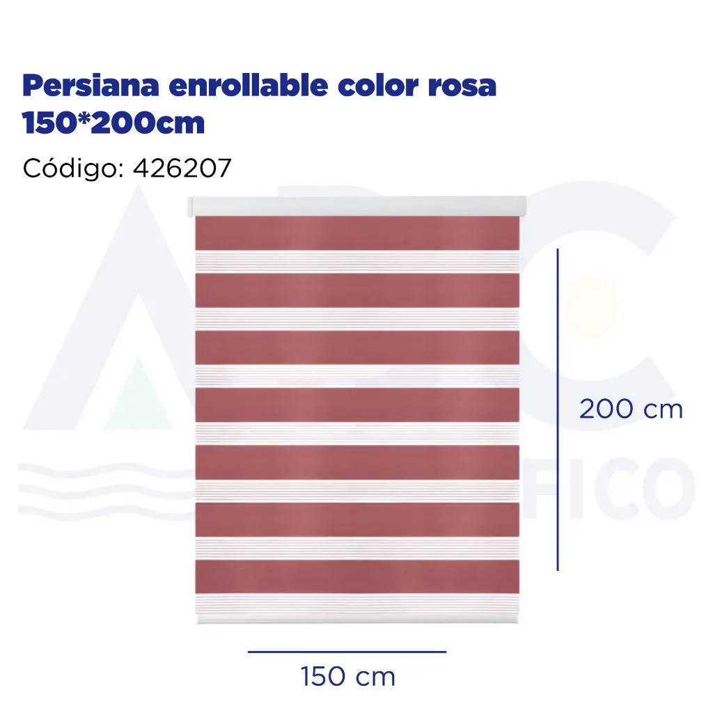 Persiana enrollable color rosa 150*200cm