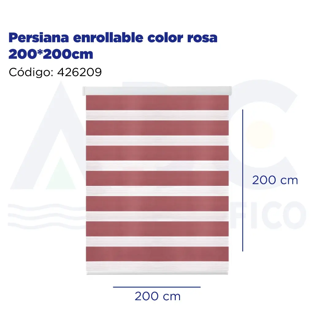 Persiana enrollable color rosa 200*200cm