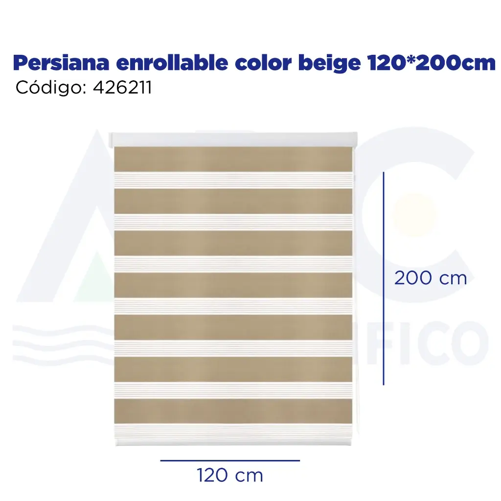 Persiana enrollable color beige 120*200cm