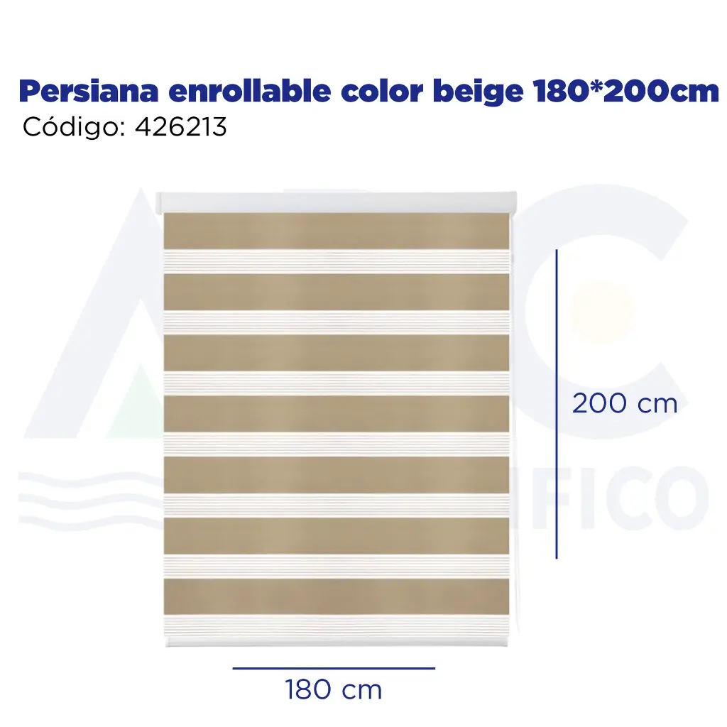 Persiana enrollable color beige 180*200cm