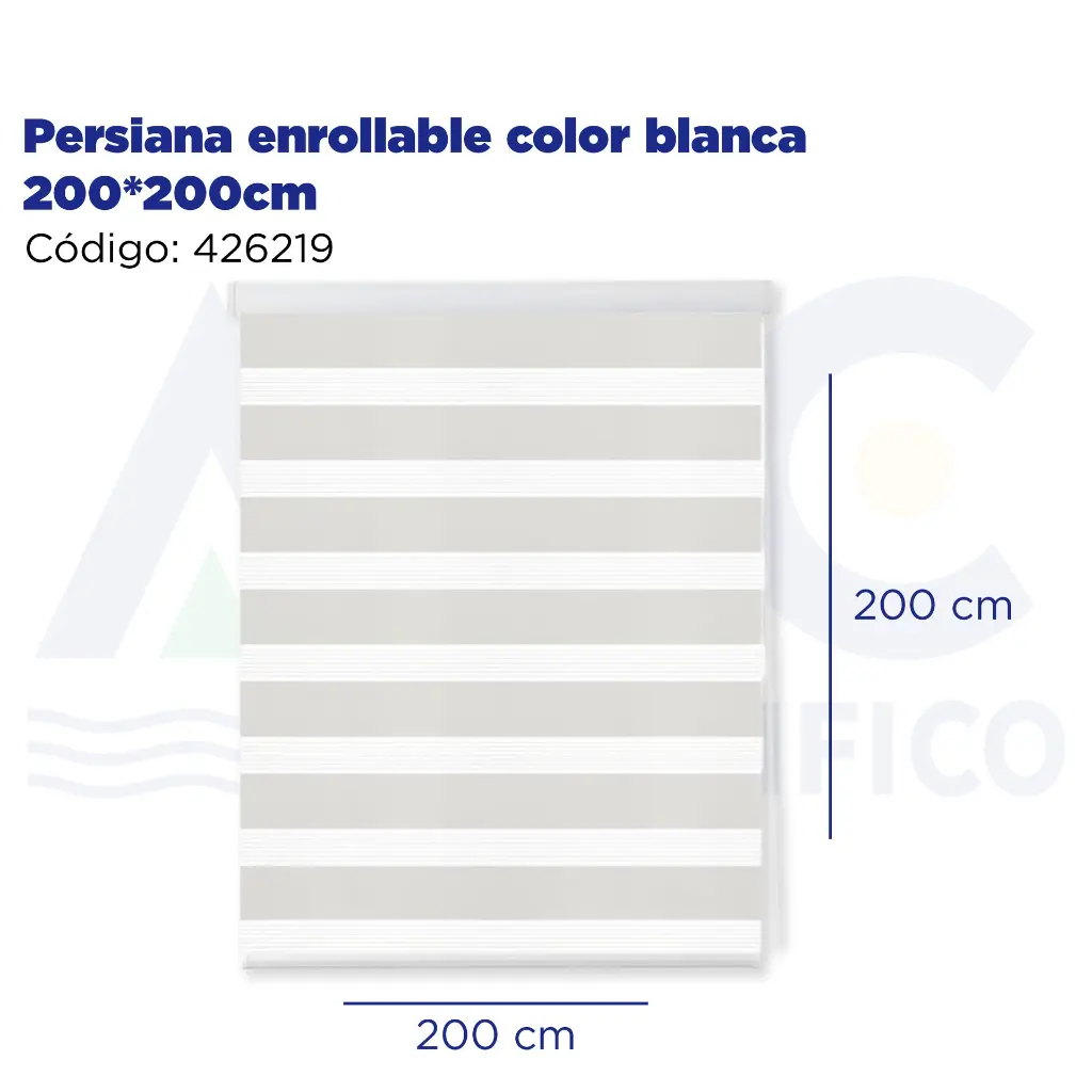Persiana enrollable color blanca 200*200cm