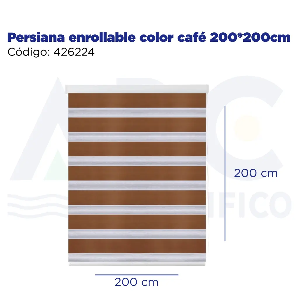 Persiana enrollable color café 200*200cm
