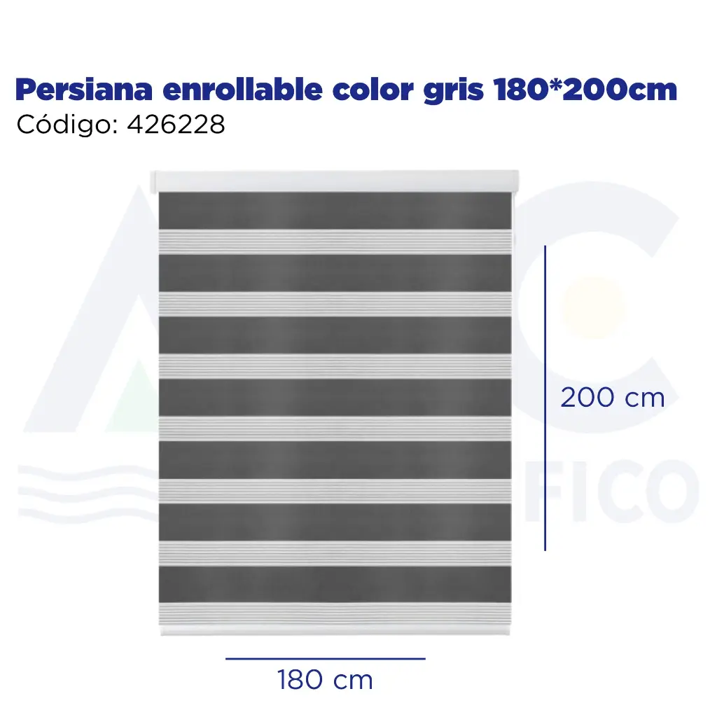 Persiana enrollable color gris 180*200cm
