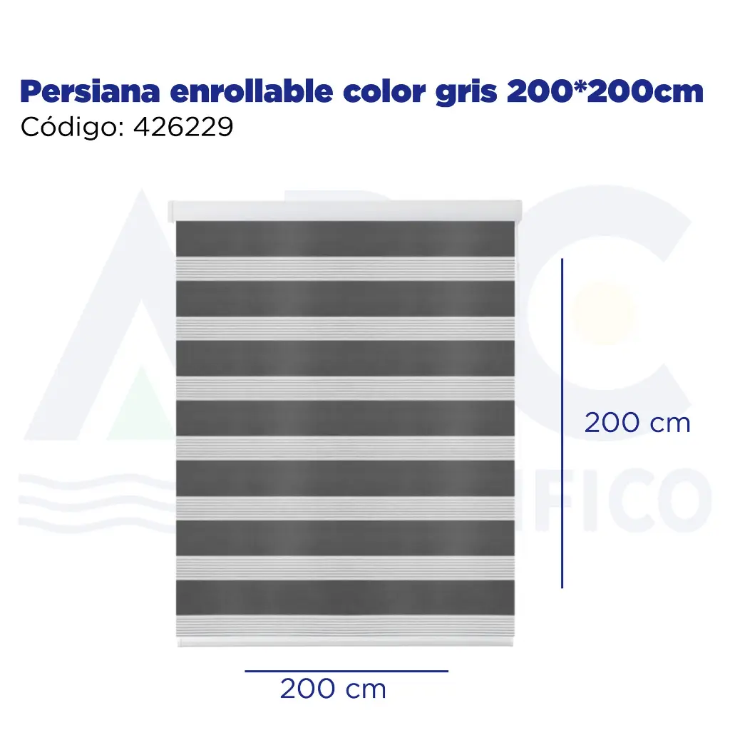 Persiana enrollable color gris 200*200cm