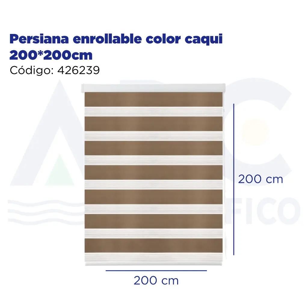 Persiana enrollable color caqui 200*200cm