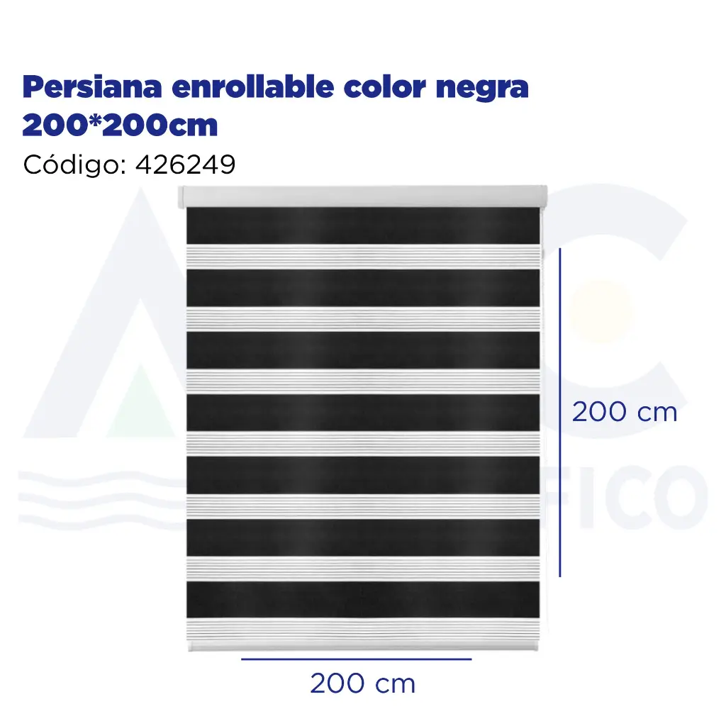 Persiana enrollable color negra 200*200cm