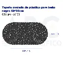 Tapete ovalado de plástico para baño negro 69*35cm