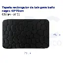 Tapete rectangular de tela para baño negro 45*70cm