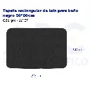 Tapete rectangular de tela para baño negro 50*80cm