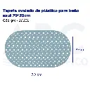 Tapete ovalado de plástico para baño azul 70*39cm