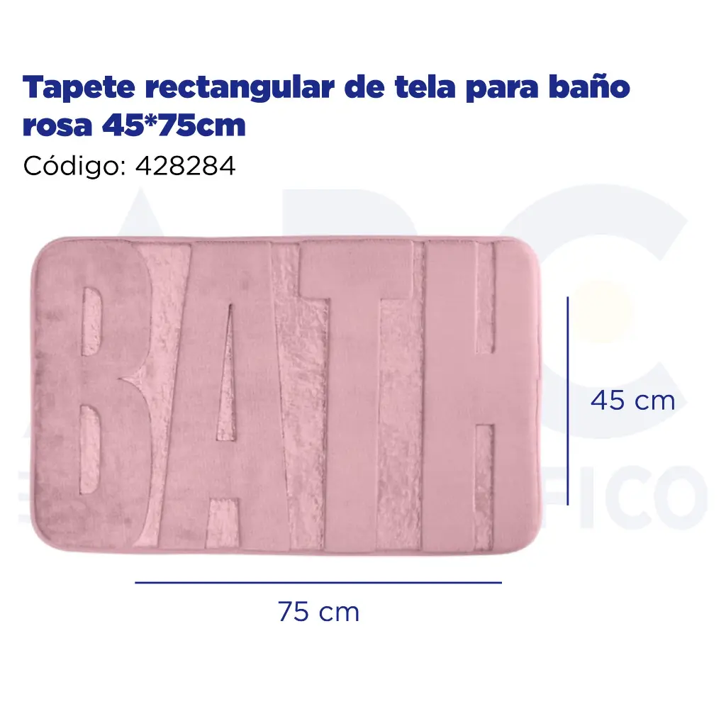 Tapete rectangular de tela para baño rosa 45*75cm