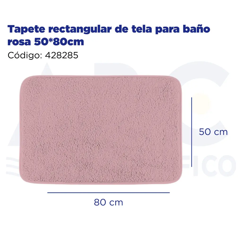 Tapete rectangular de tela para baño rosa 50*80cm