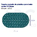 Tapete ovalado de plástico para baño verde 70*39cm