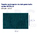 Tapete rectangular de tela para baño verde 45*70cm
