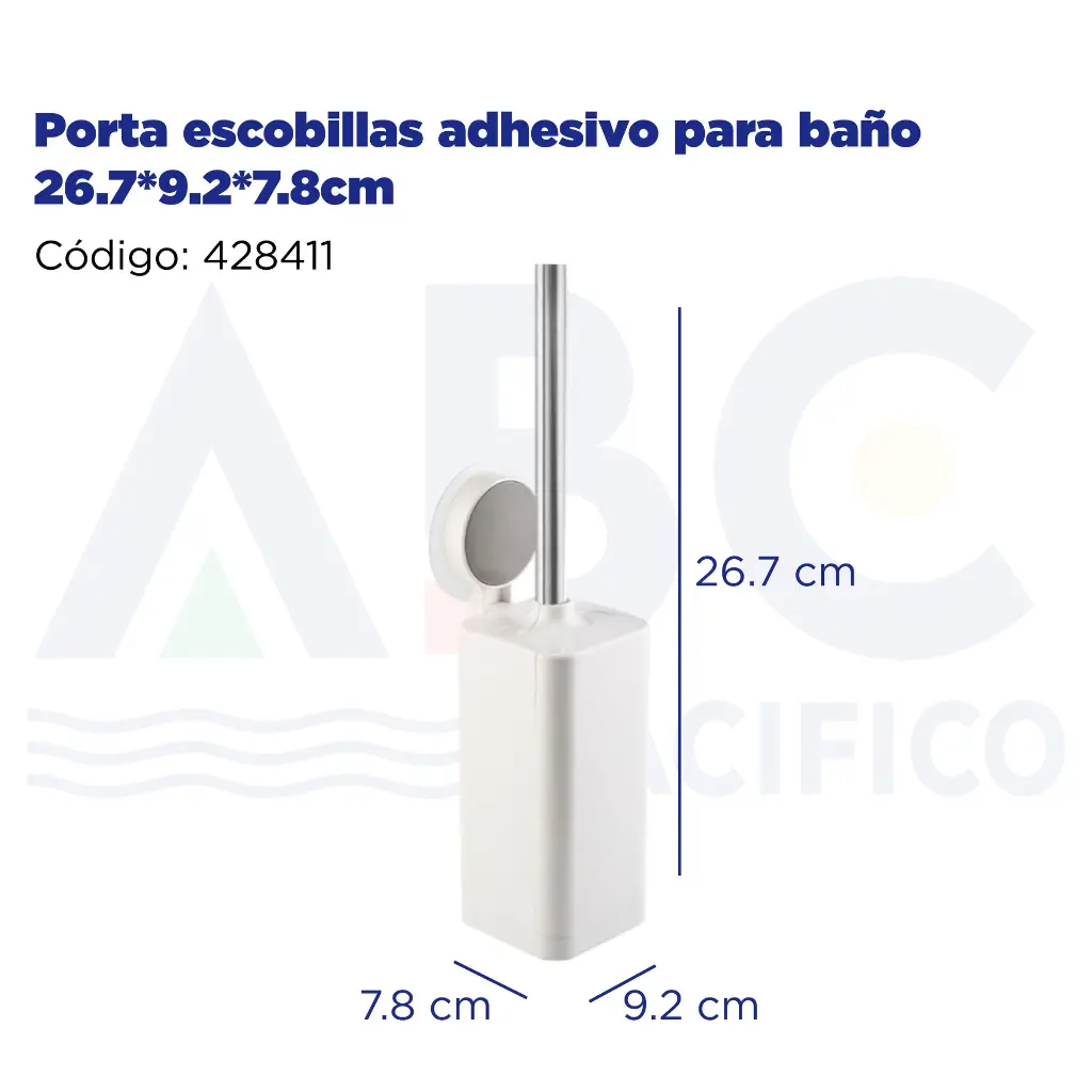 Porta escobillas adhesivo para baño 26.7*9.2*7.8cm