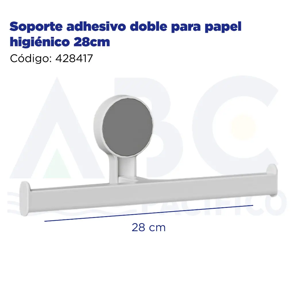 Soporte adhesivo doble para papel higiénico 28cm
