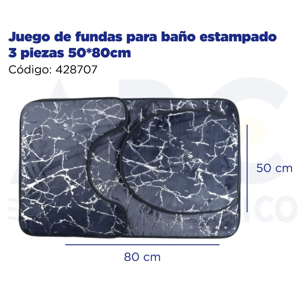 Juego de fundas para baño estampado 3 piezas 50*80cm