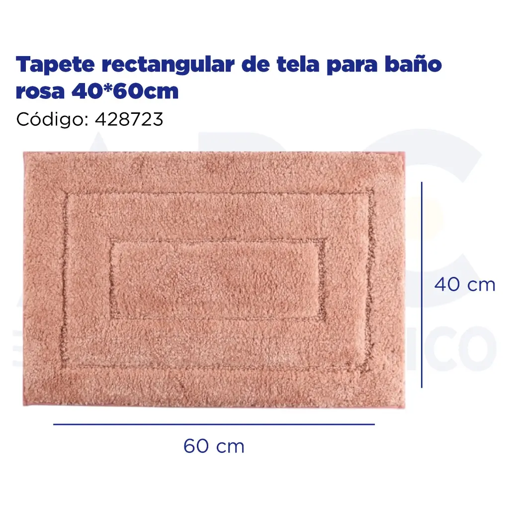 Tapete rectangular de tela para baño rosa 40*60cm