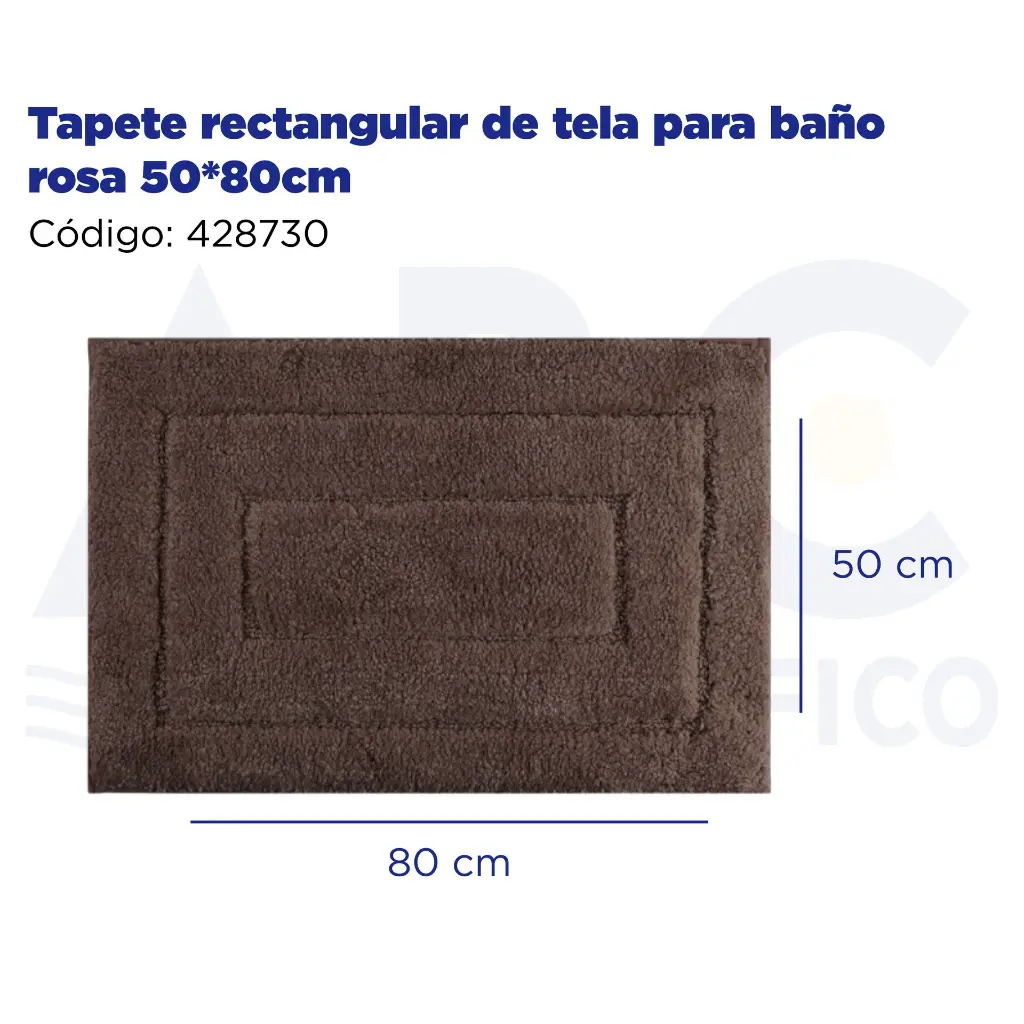 Tapete rectangular de tela para baño rosa 50*80cm