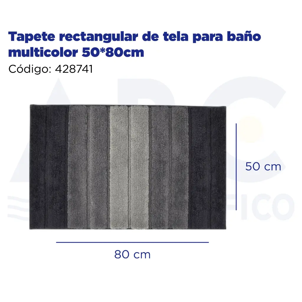 Tapete rectangular de tela para baño multicolor 50*80cm