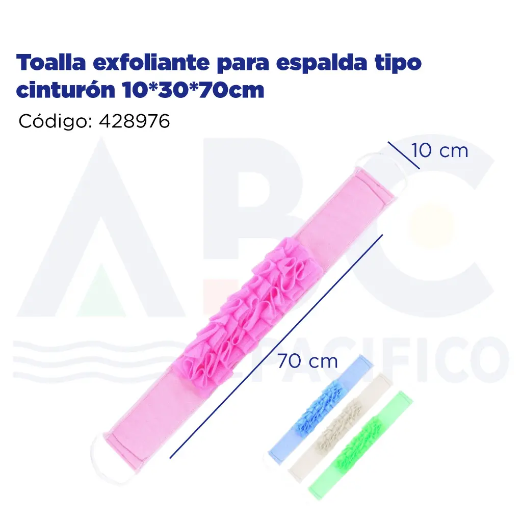 Toalla exfoliante para espalda tipo cinturón 10*30*70cm