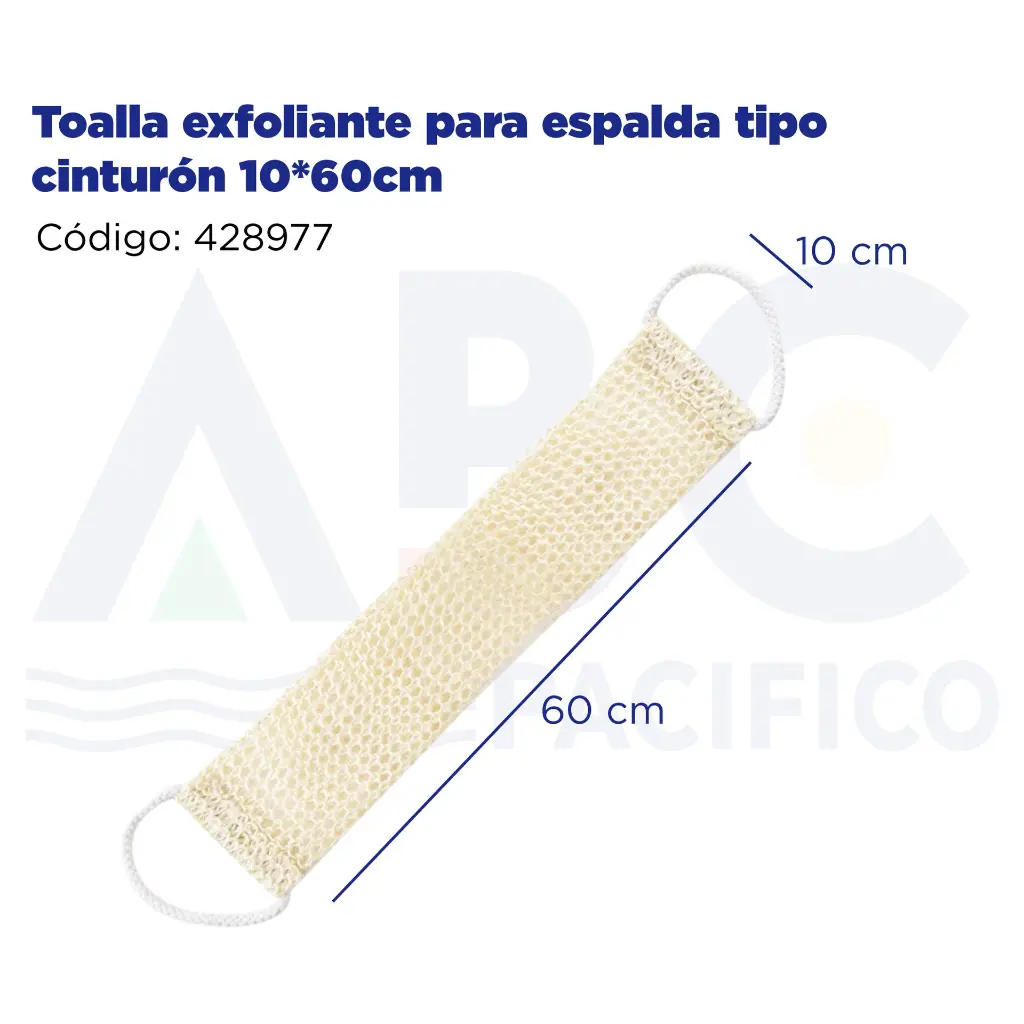 Toalla exfoliante para espalda tipo cinturón 10*60cm