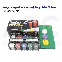 Juego de poker con rejilla y 200 fichas