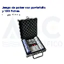 Juego de poker con portafolio y 100 fichas