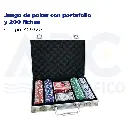Juego de poker con portafolio y 200 fichas