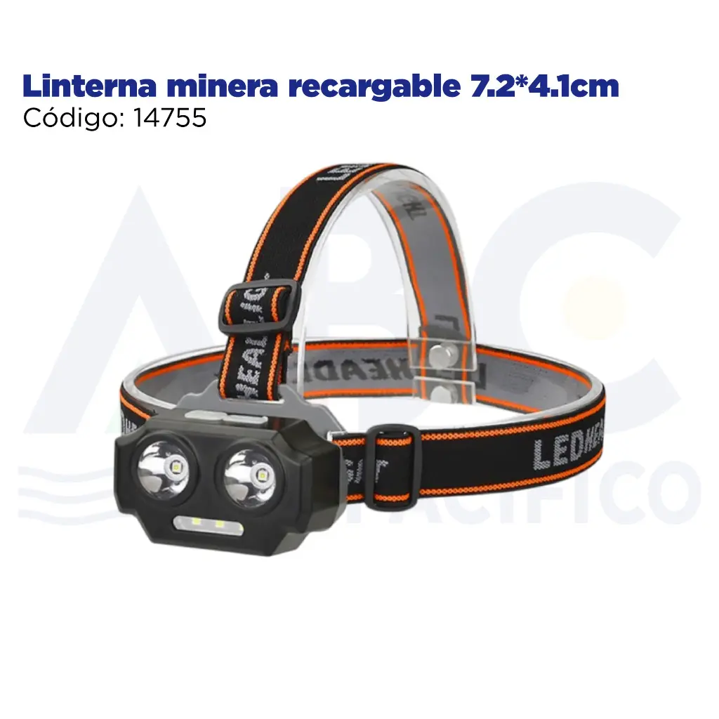 Linterna minera recargable 7.2*4.1cm