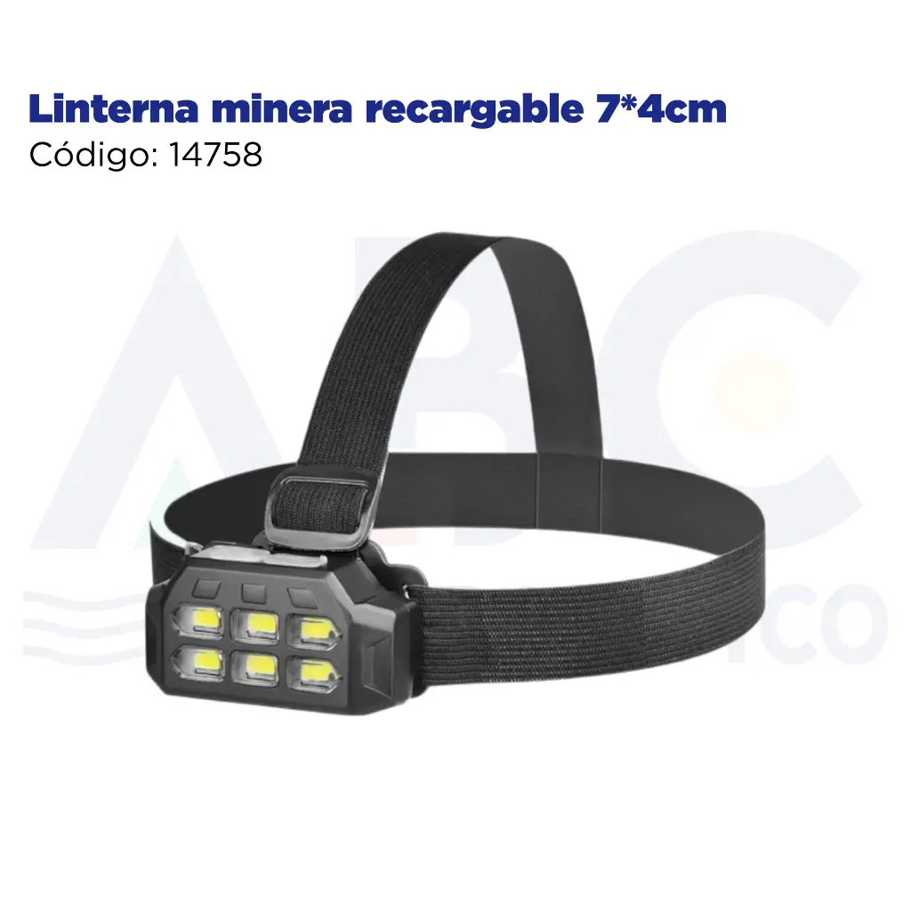 Linterna minera recargable 7*4cm