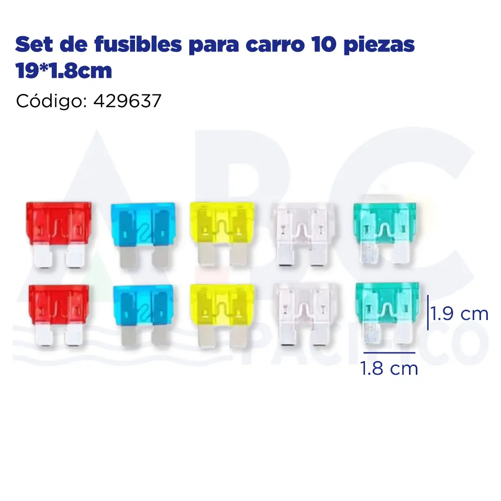 Set de fusibles para carro 10 piezas 19*1.8cm