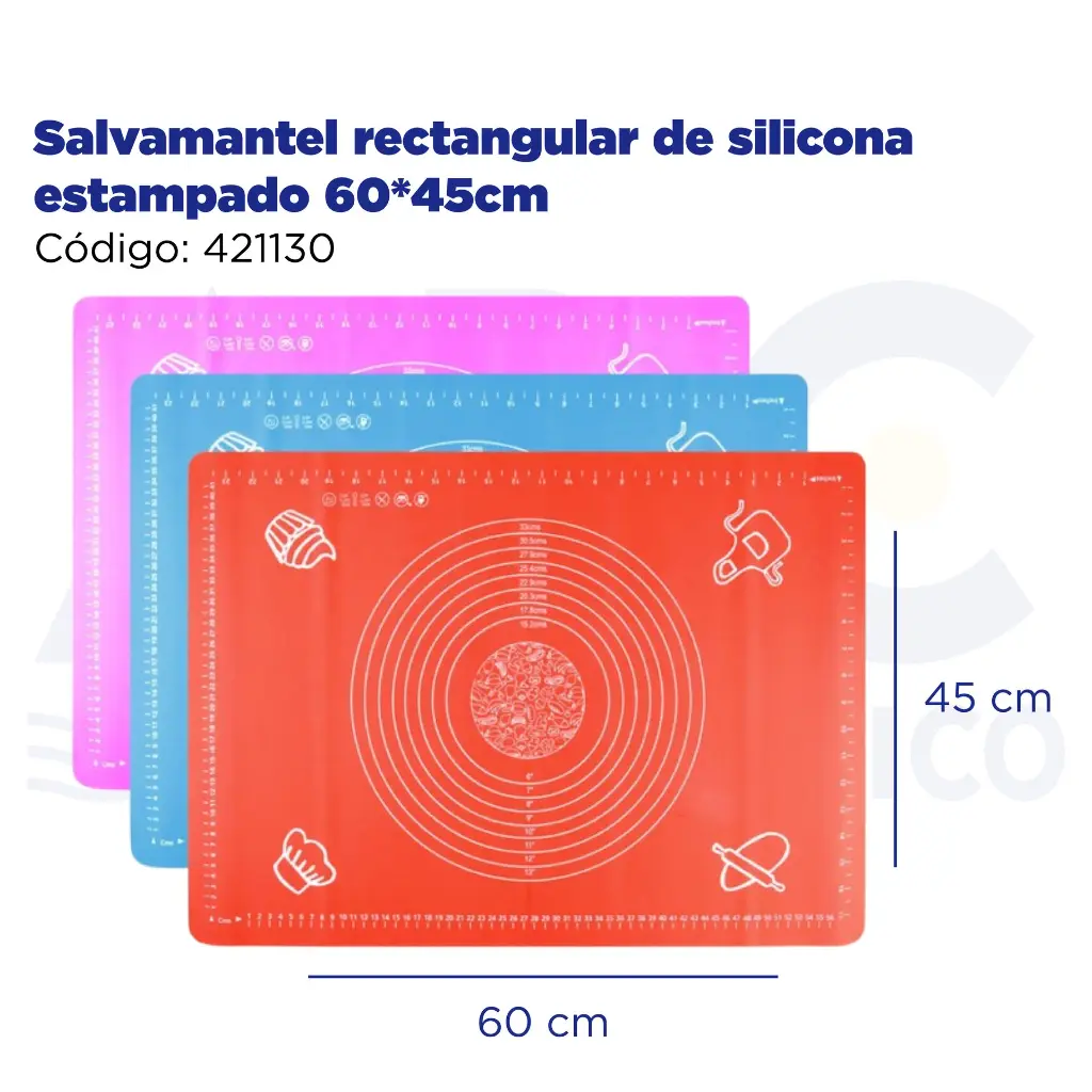 Salvamantel rectangular de silicona estampado 60*45cm