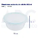 Fiambrera redondo de vidrio 950ml