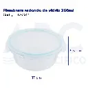 Fiambrera redondo de vidrio 350ml
