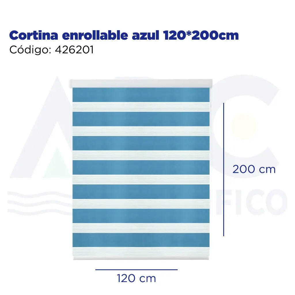 Cortina enrollable azul 120*200cm