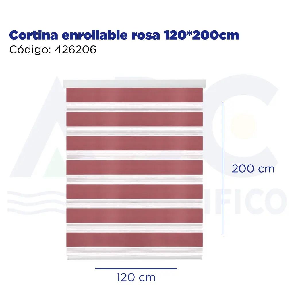 Cortina enrollable rosa 120*200cm