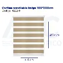 Cortina enrollable beige 100*200cm