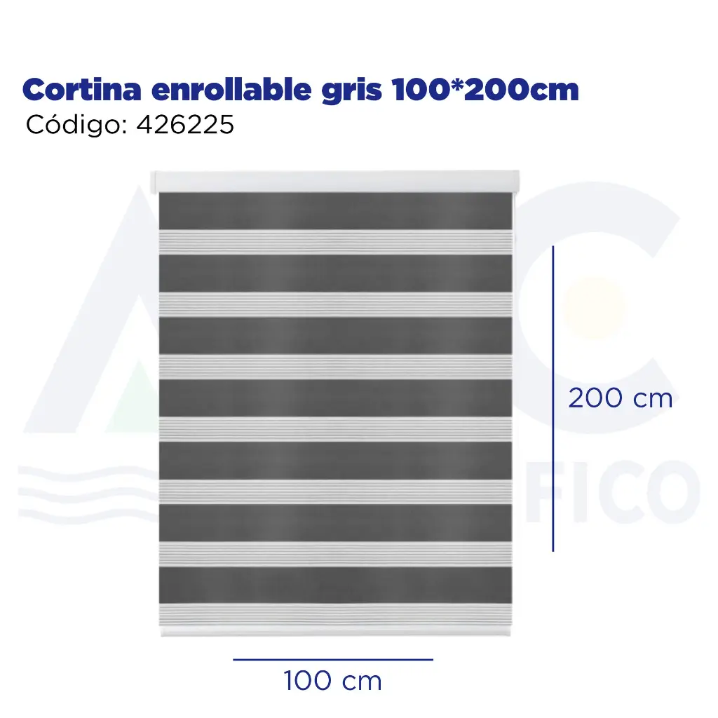 Cortina enrollable gris 100*200cm