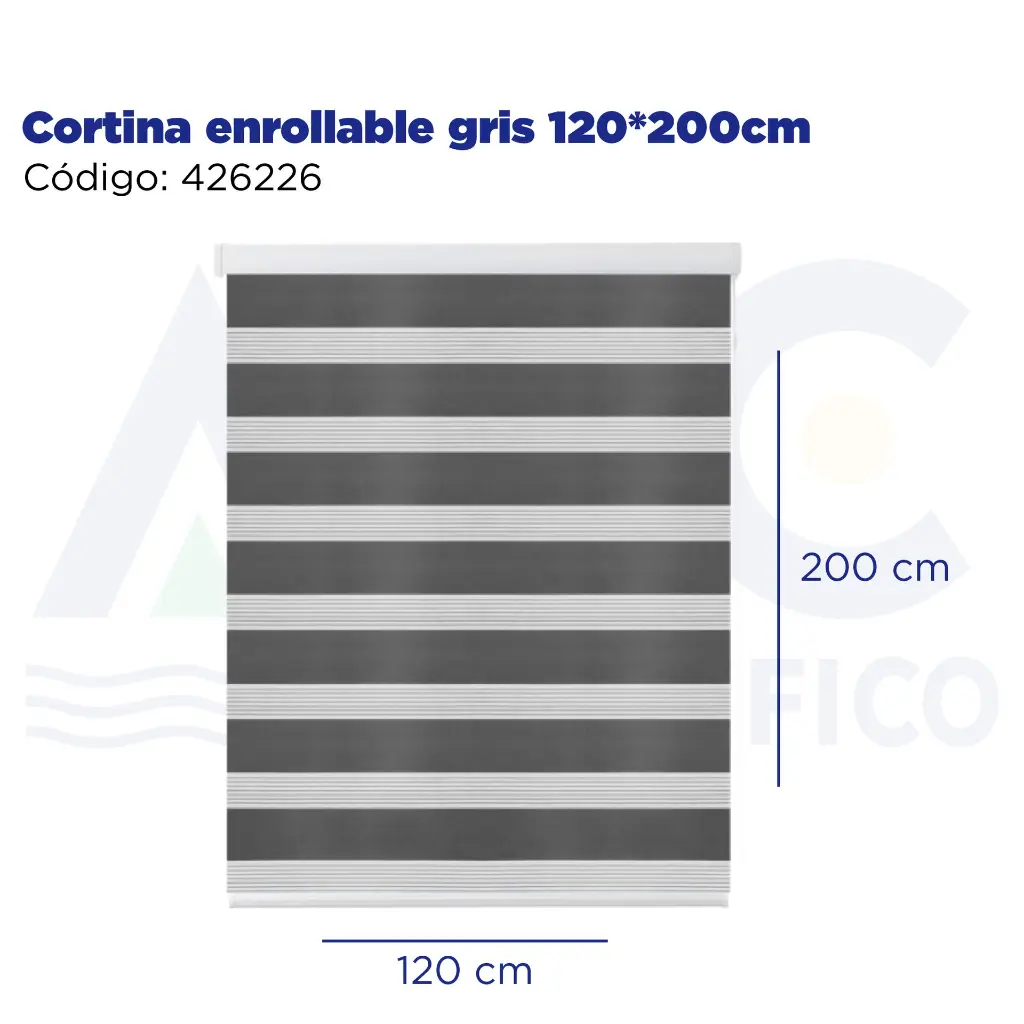 Cortina enrollable gris 120*200cm