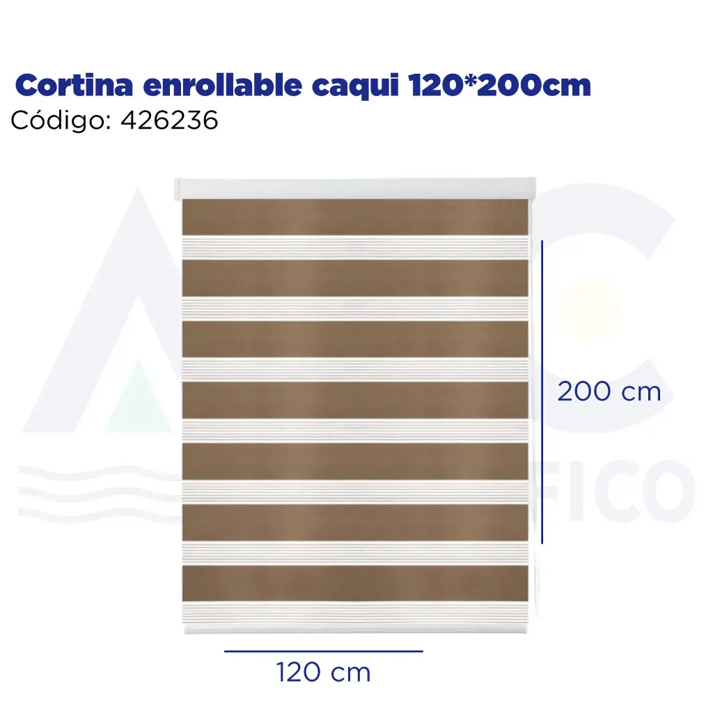 Cortina enrollable caqui 120*200cm