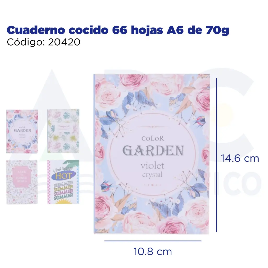 Cuaderno cocido 66 hojas A6 de 70g