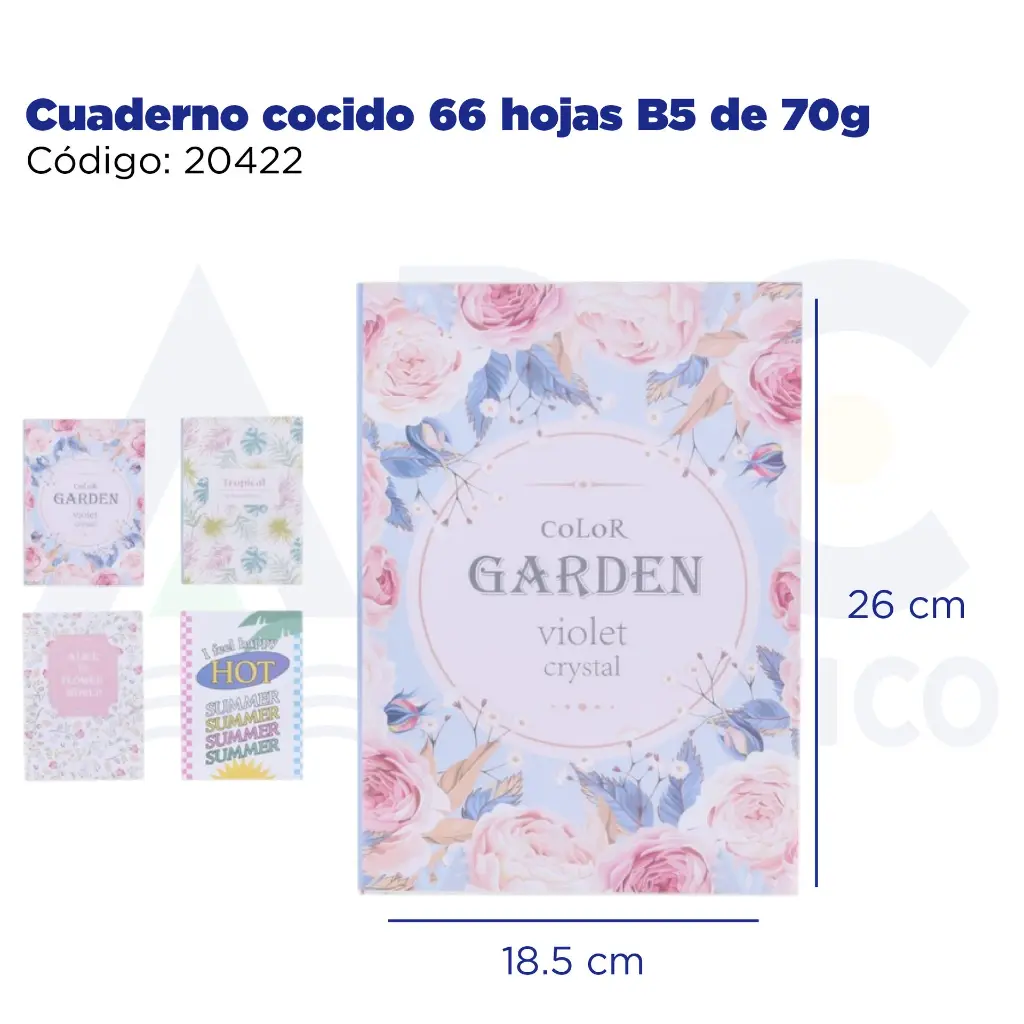 Cuaderno cocido 66 hojas B5 de 70g