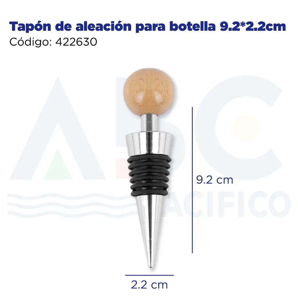 Tapón de aleación para botella 9.2*2.2cm