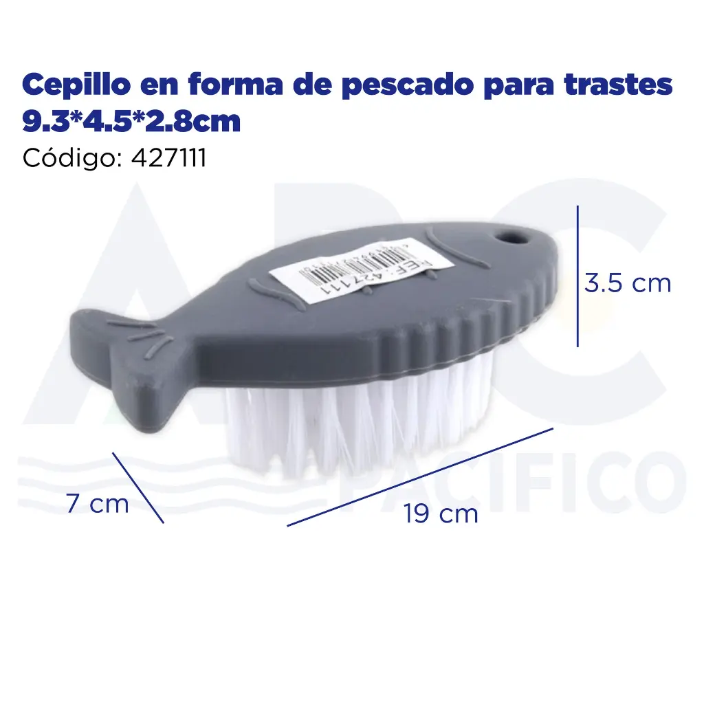 Cepillo en forma de pescado para trastes 9.3*4.5*2.8cm