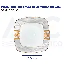 Plato llano cuadrado de cerámica 22.5cm